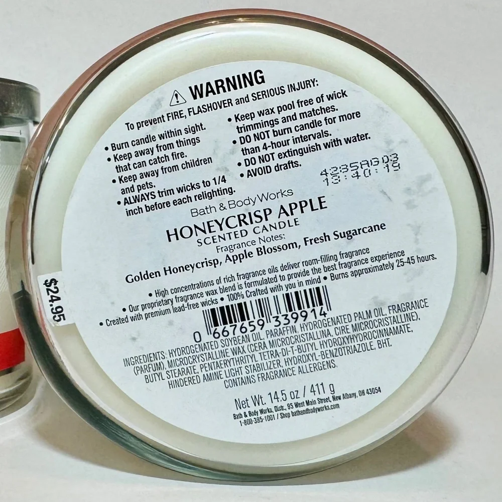 HONEYCRISP APPLE 3 Wick Candle - Picture 3 of 3